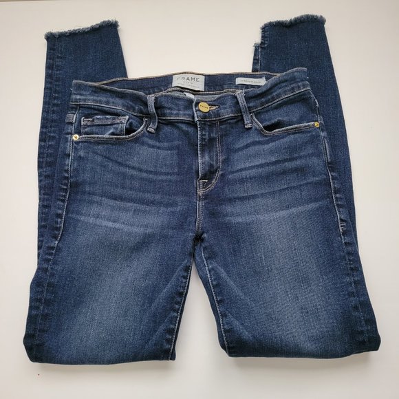 FRAME Le Skinny de Jeanne Tulip Hem Jeans Size: 27 - Picture 3 of 12